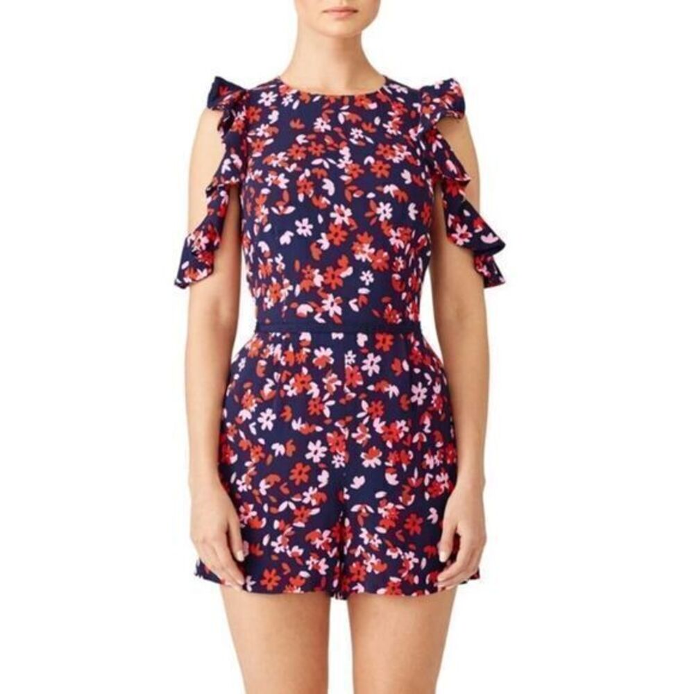 DRAPER JAMES Romper Floral Cold Shoulder Mini Dress US 10
